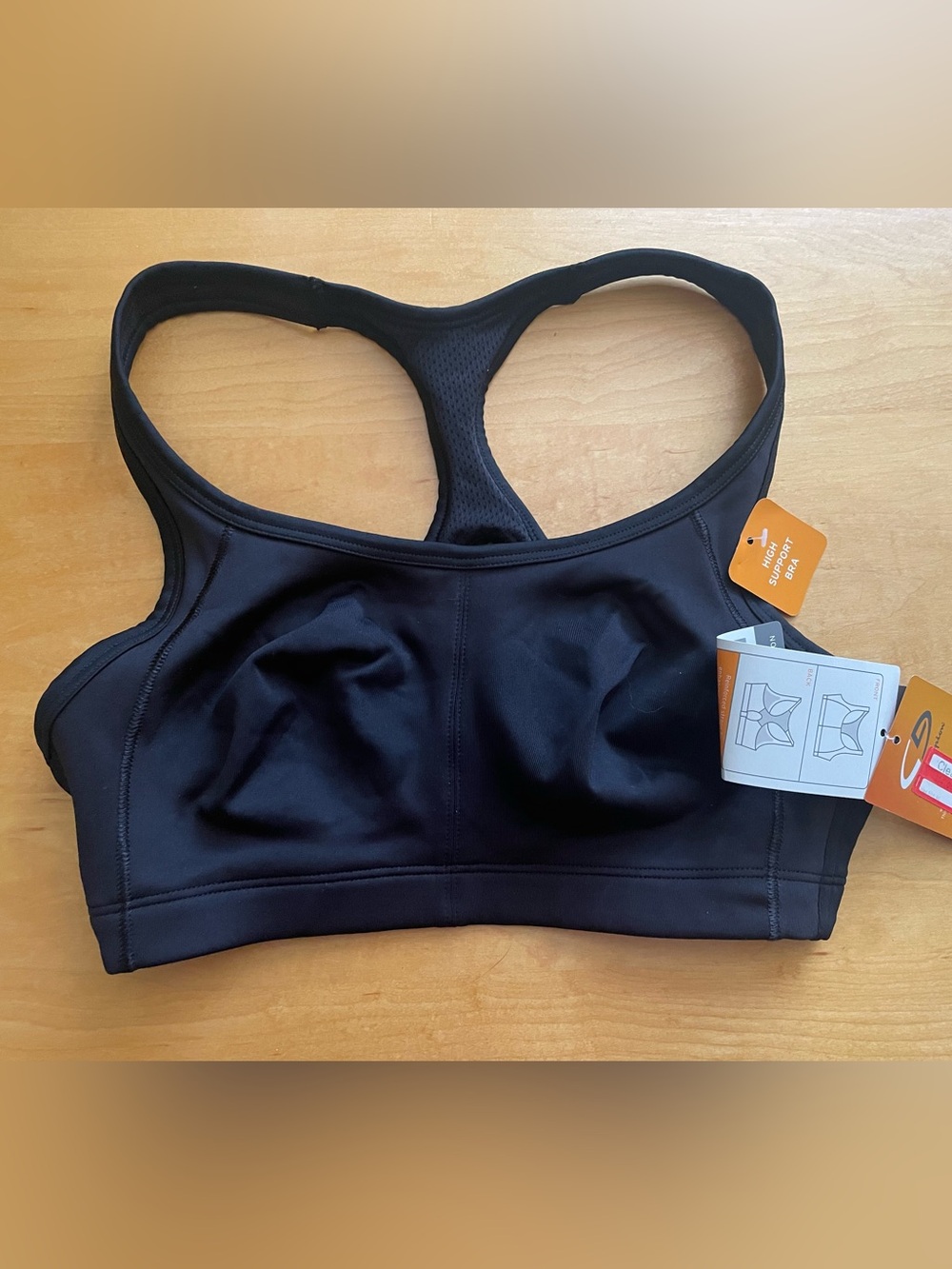 Champion Black Racerback High-Support Sports Bra. New With Tags. 36B